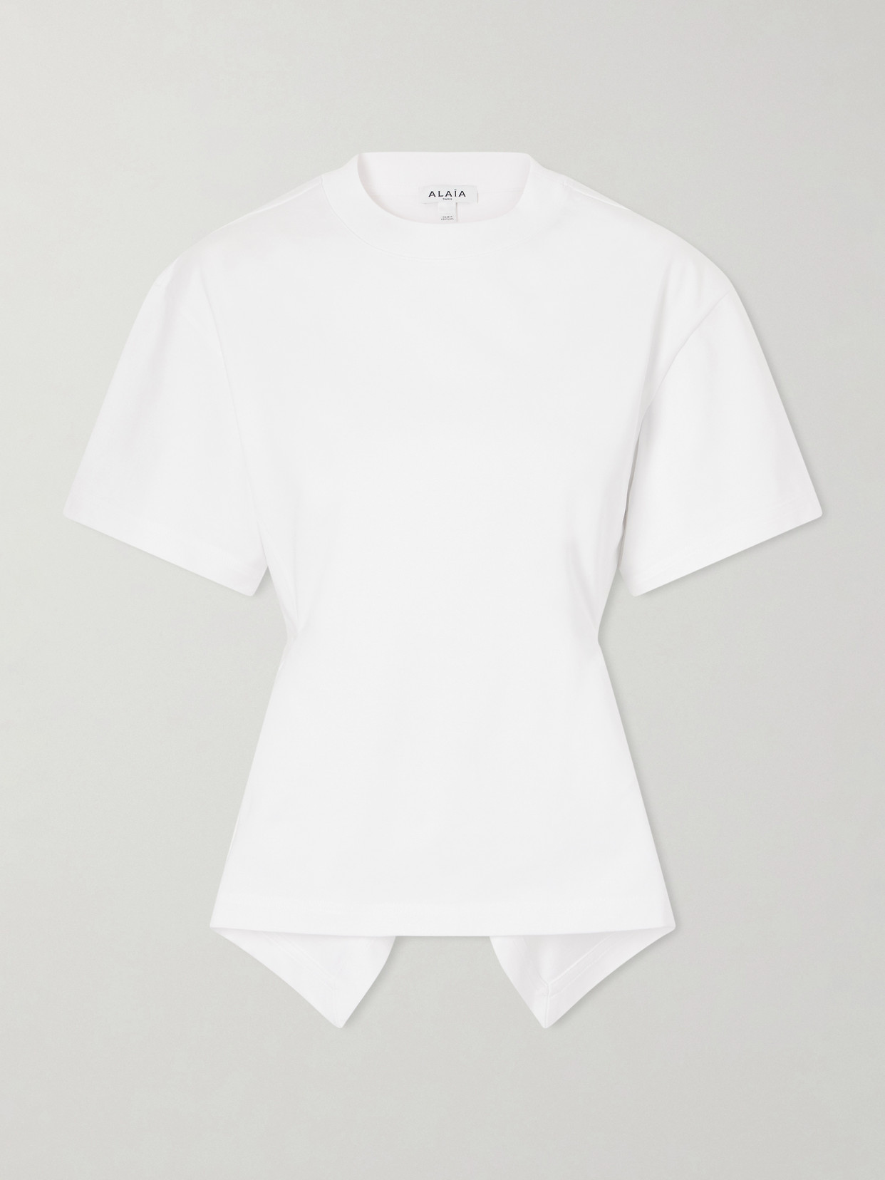 Alaïa Pleated Cotton-jersey T-shirt In White