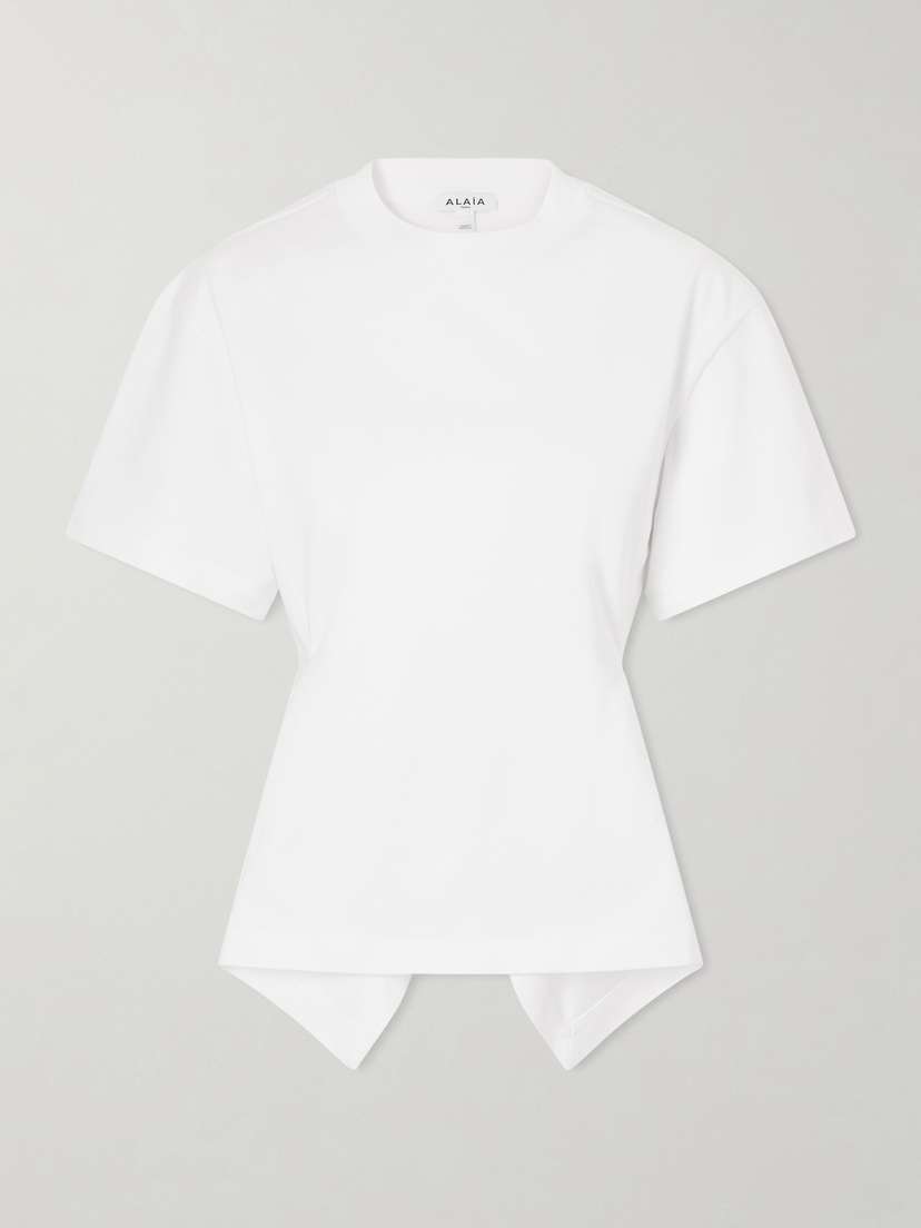 Alaïa Pleated Cotton-jersey T-shirt