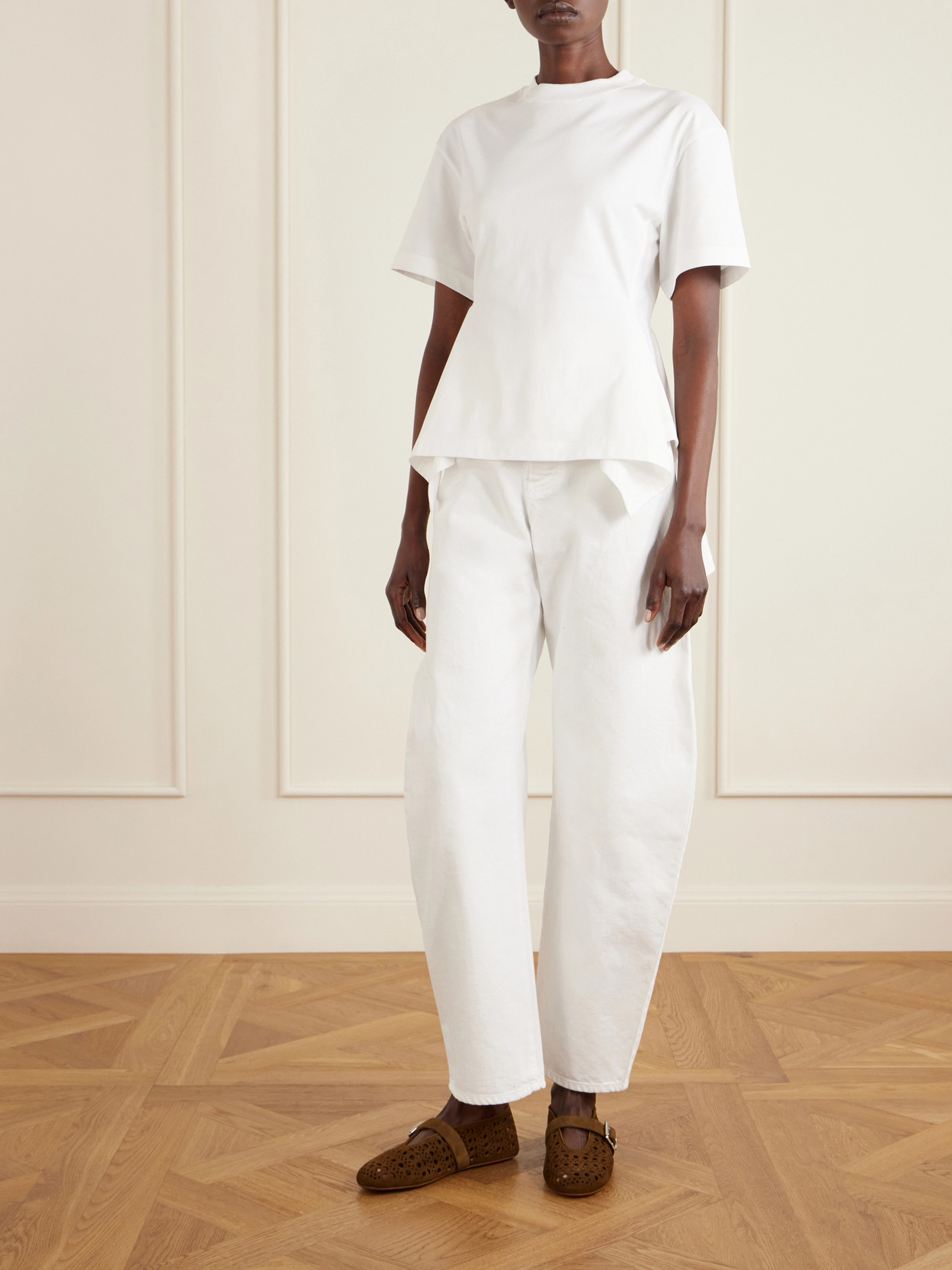 Alaïa - Pleated Cotton-Jersey T-Shirt