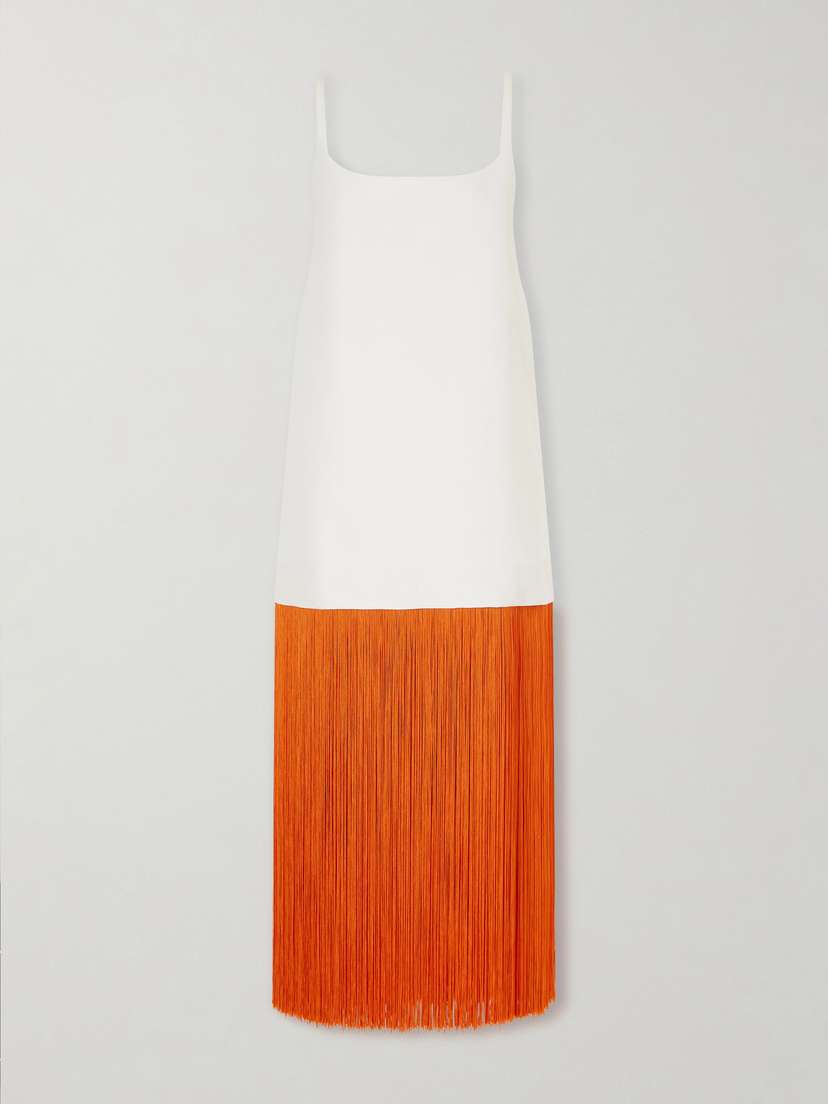 Nuisette Fringed Cotton-poplin Midi Dress