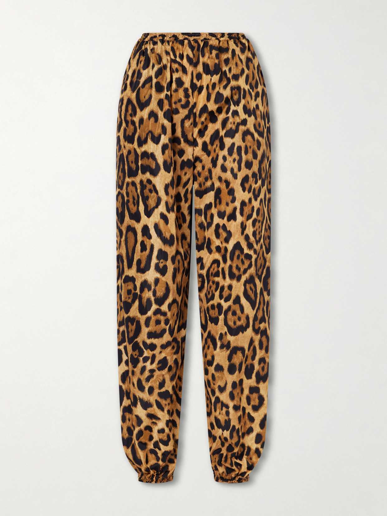 Alaïa Leopard-print Tapered Shell Pants In Brown