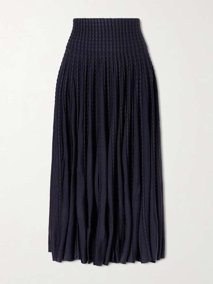 Alaïa Textured Knitted Midi Skirt