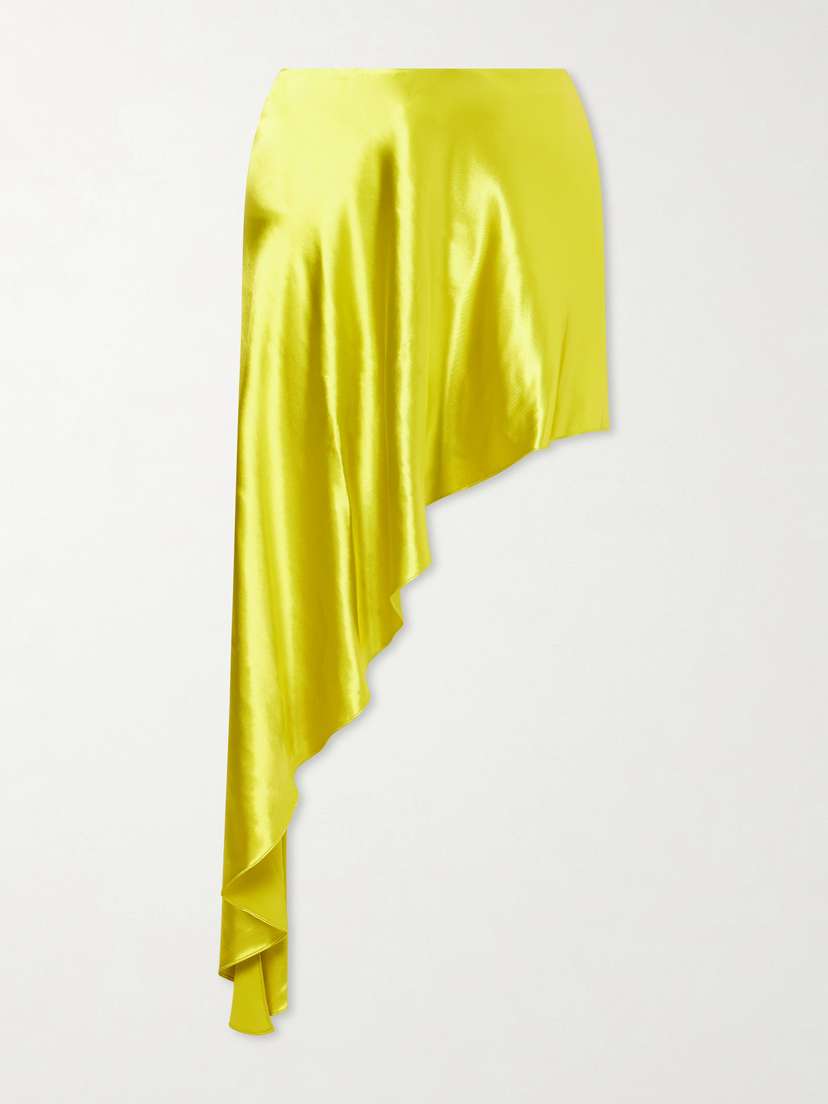Alaïa Asymmetric Satin Midi Skirt
