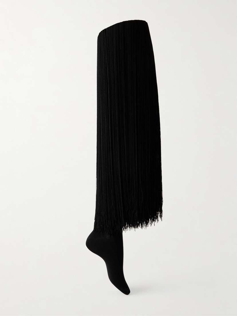 Alaïa Fringed Knit High Socks