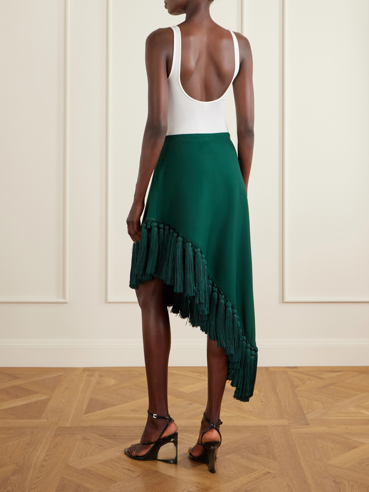 Alaïa Silk-blend Bodysuit In White
