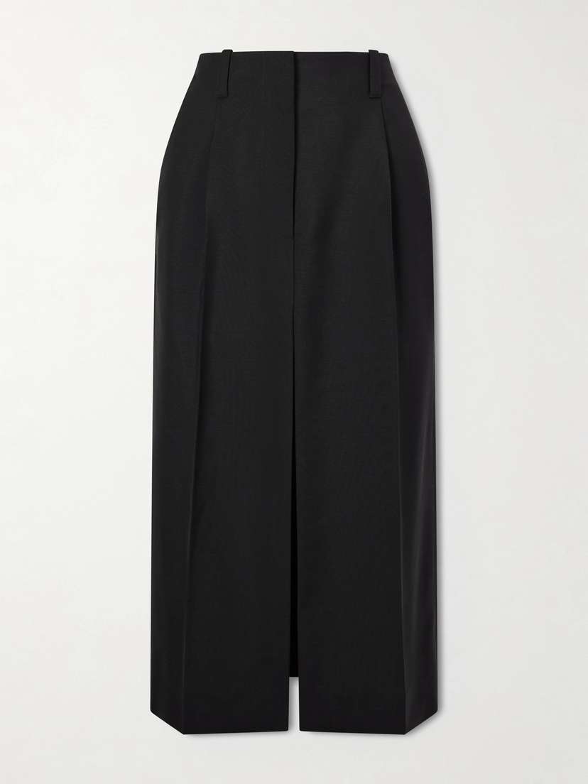 Givenchy Pleated Wool And Mohair-blend Midi Skirt