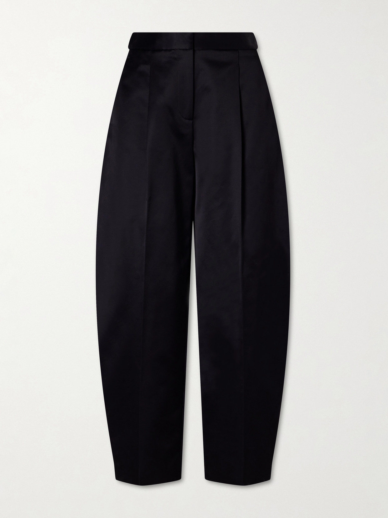 Alaïa Pleated Cotton-blend Tapered Pants In Black