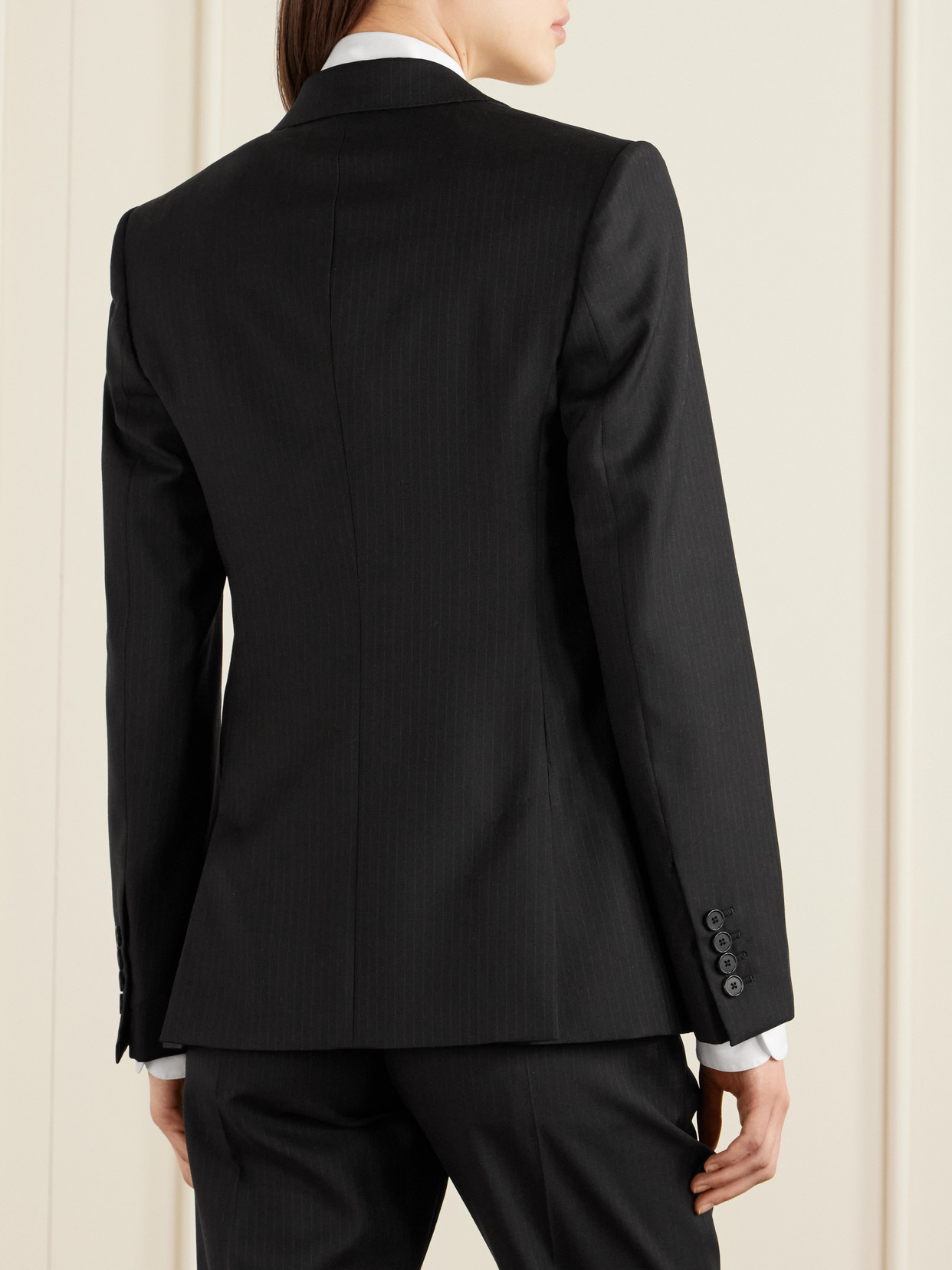 Givenchy Pinstriped Wool Blazer In Blue