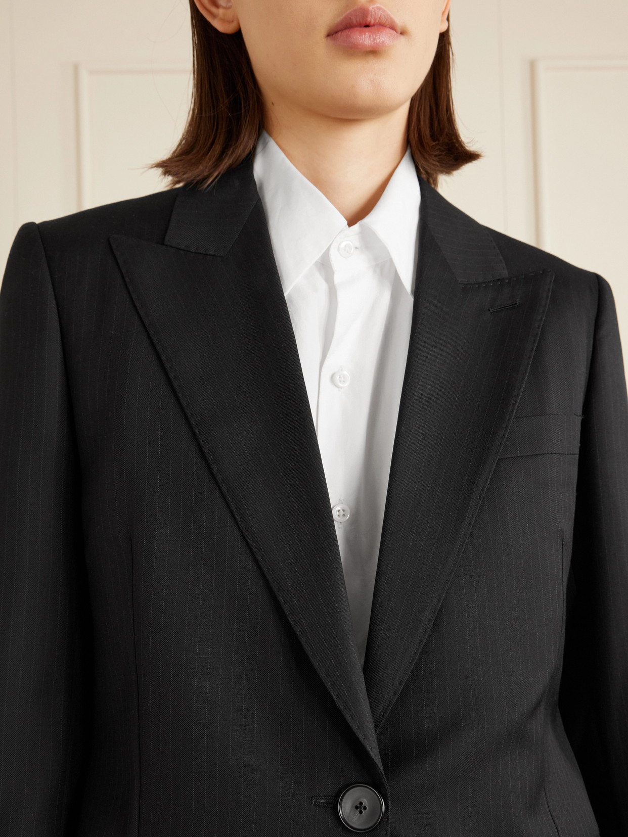 Givenchy Pinstriped Wool Blazer In Blue