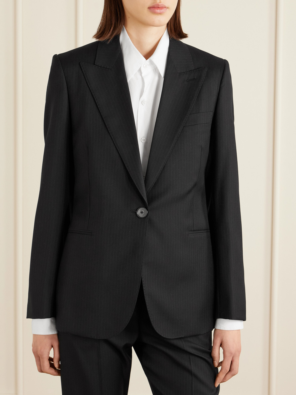 Givenchy Pinstriped Wool Blazer In Blue