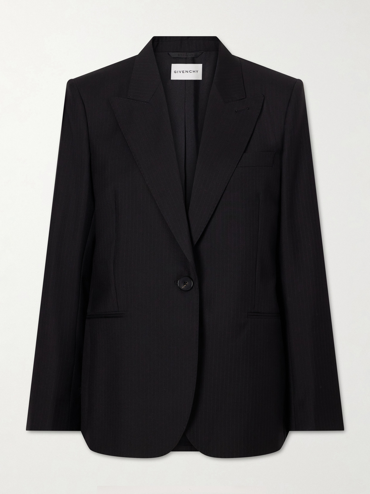 Givenchy Pinstriped Wool Blazer In Blue