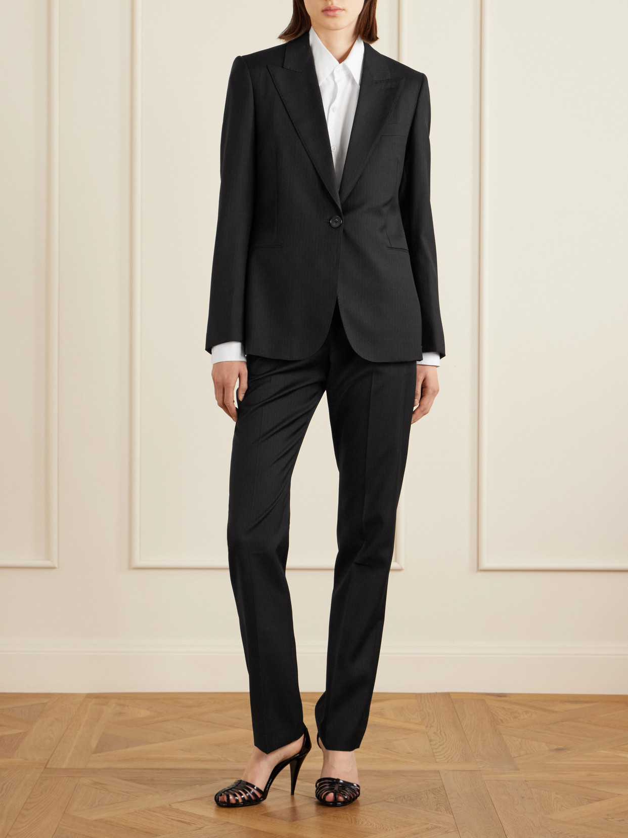 Givenchy Pinstriped Wool Blazer In Blue