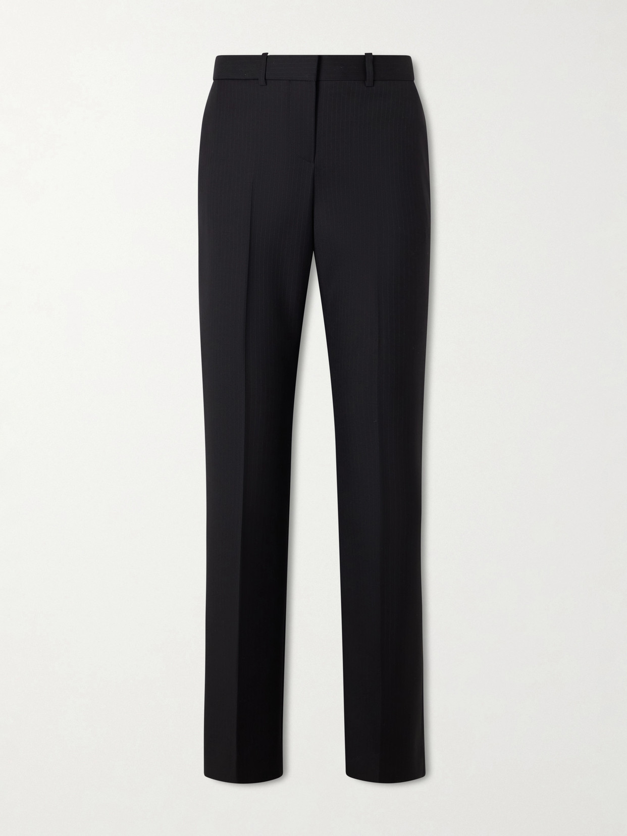 Givenchy Pinstriped Wool Low-rise Tapered Pants In Black