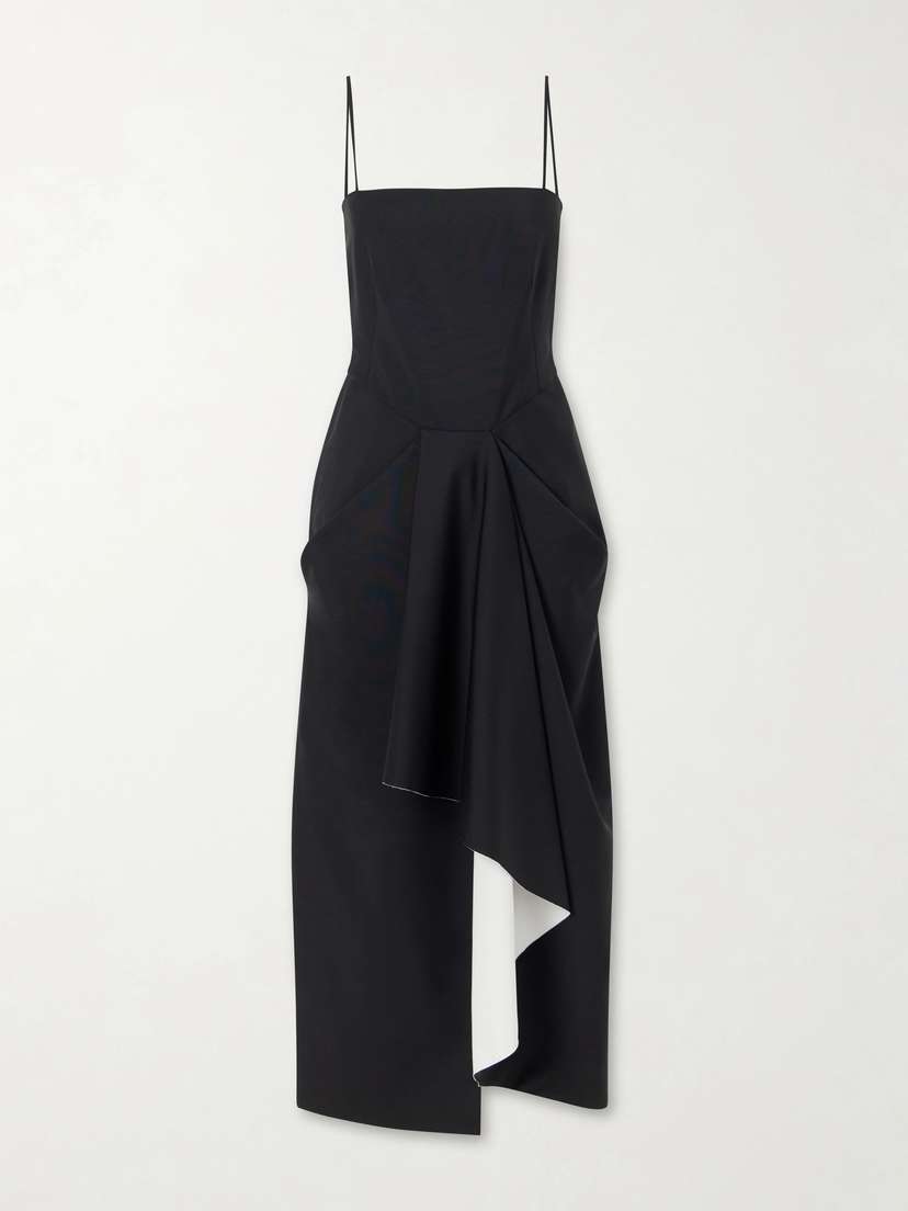 Givenchy Asymmetric Wool And Mohair-blend Midi Wrap Dress | Thumbnail 7 Givenchy Asymmetric Wool And Mohair-blend Midi Wrap Dress | Thumbnail 7