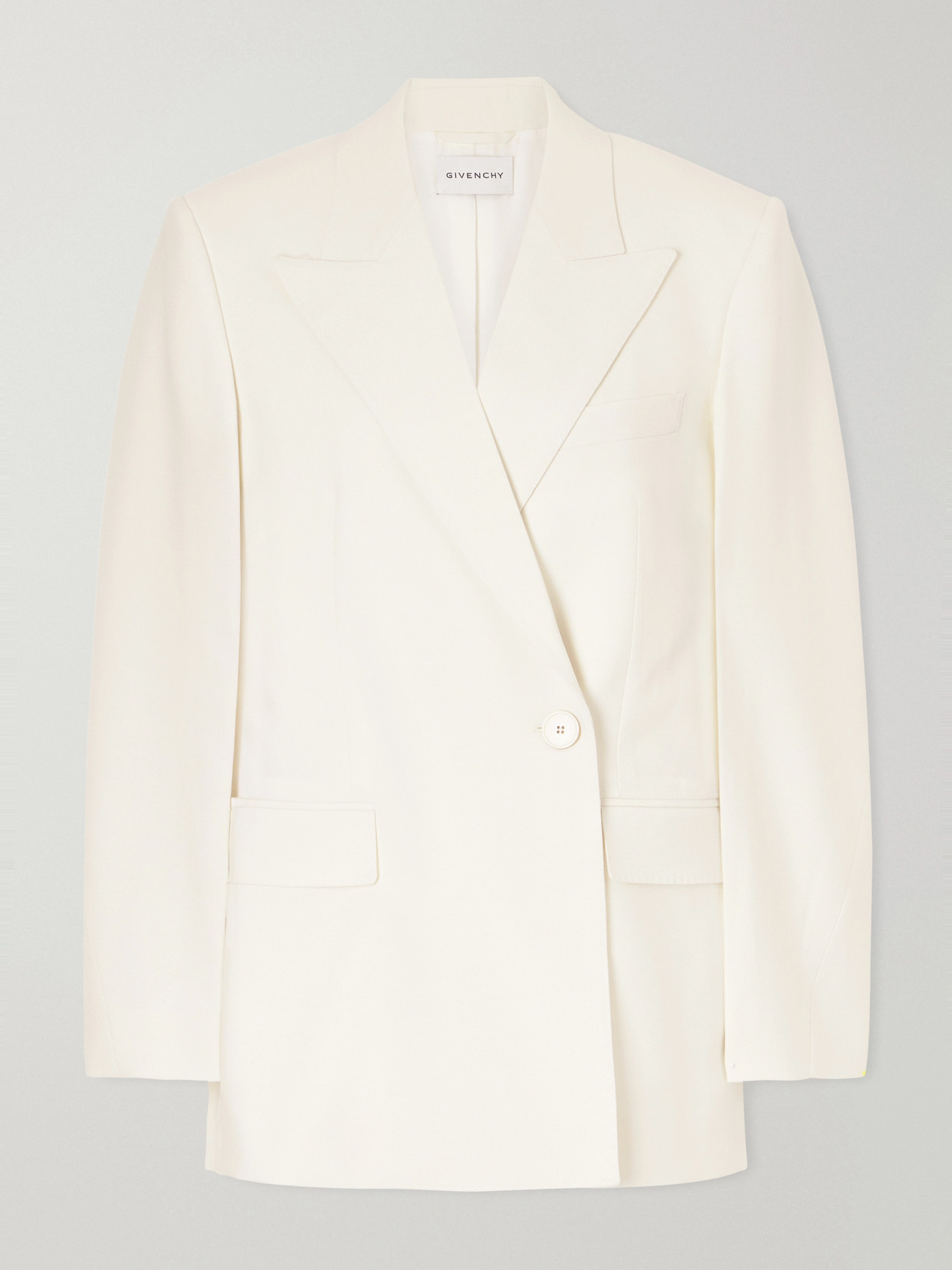 Givenchy Double-breasted Wool And Mohair-blend Cady Blazer In Neutral
