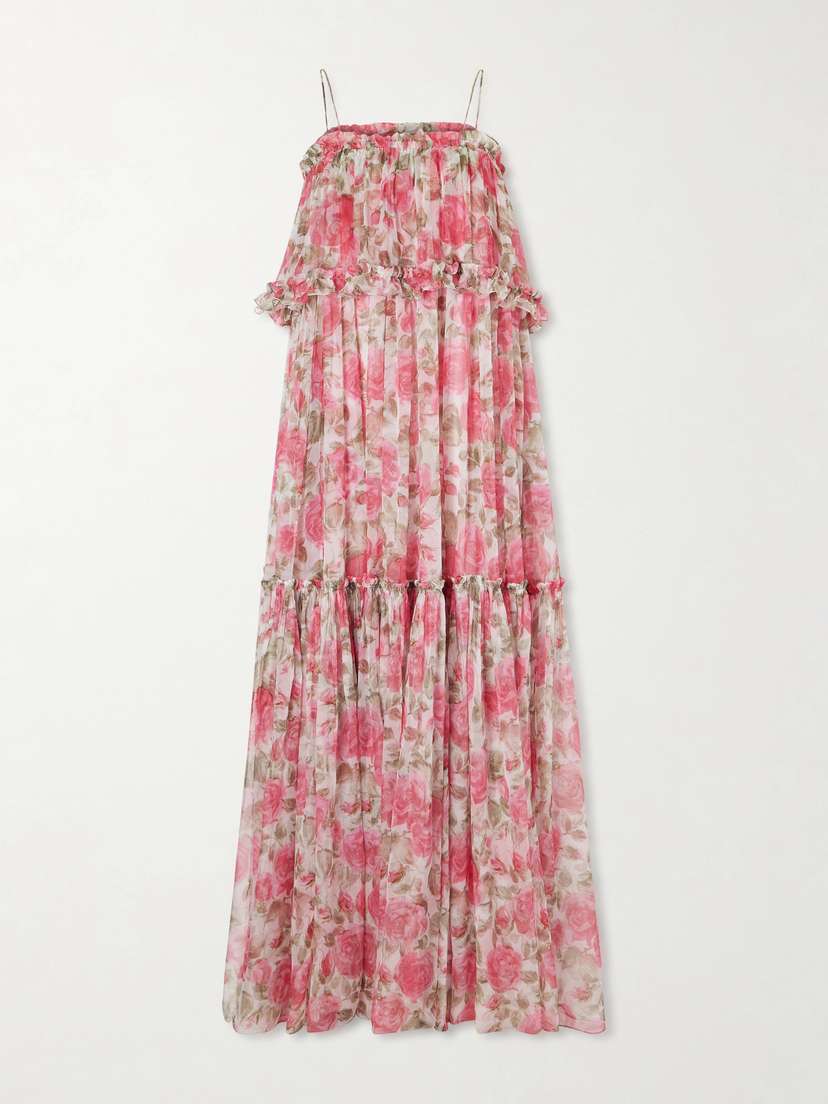 Chloé Floral-print Ruffled Silk-chiffon Maxi Dress