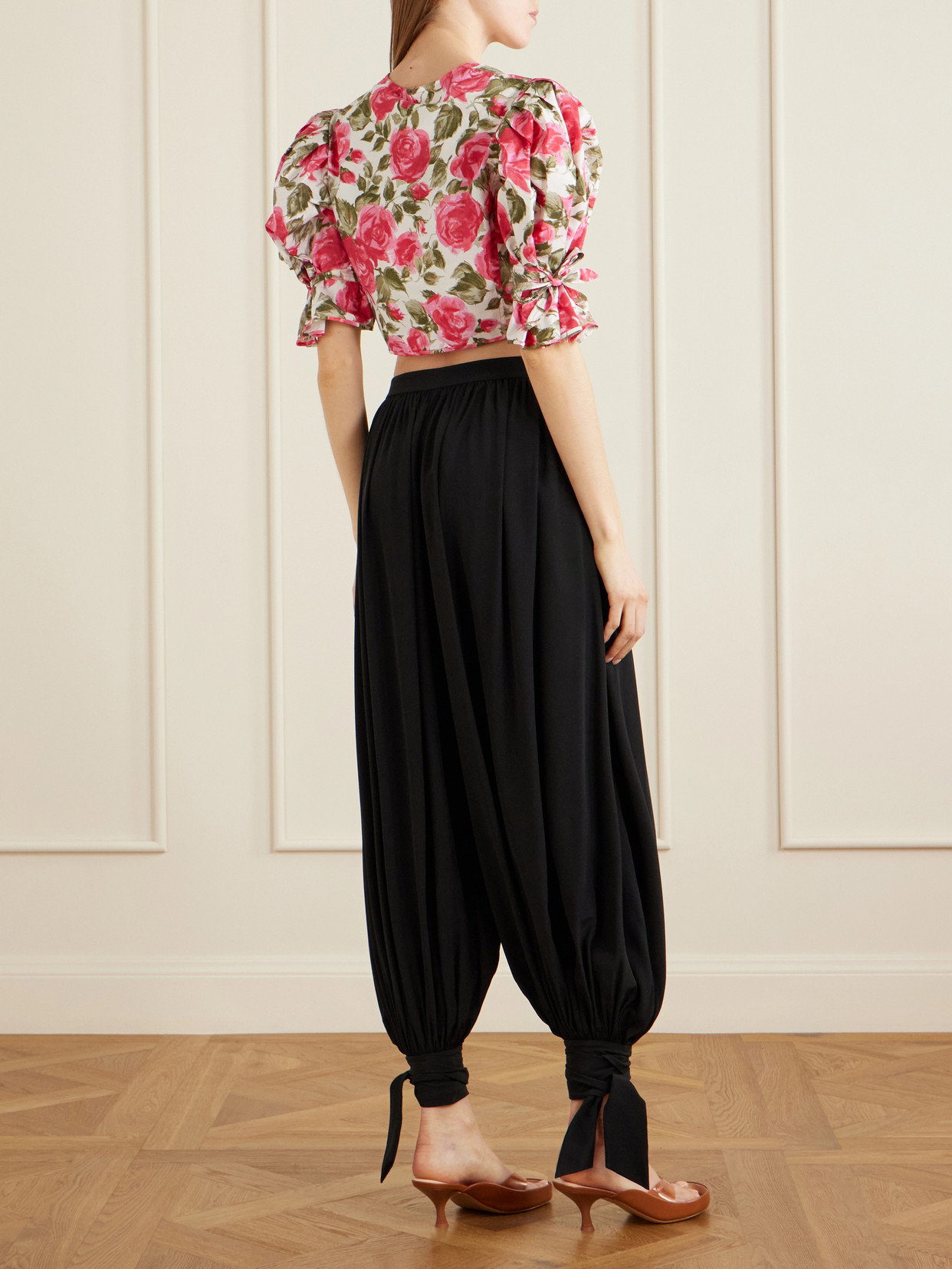 Chloé Chloe Women Pantaloni Fluidi A Pieghe In Charmeuse Di Seta In Black