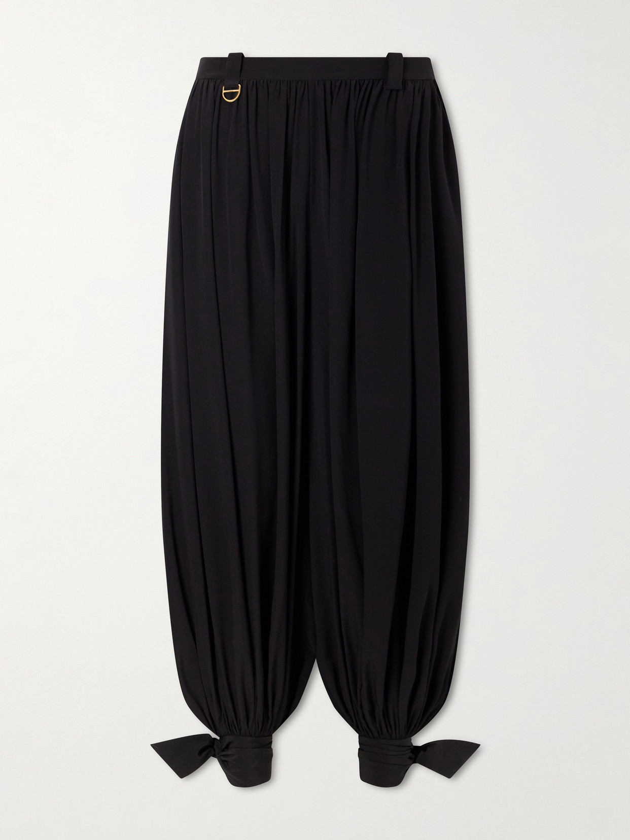 Chloé Chloe Women Pantaloni Fluidi A Pieghe In Charmeuse Di Seta In Black