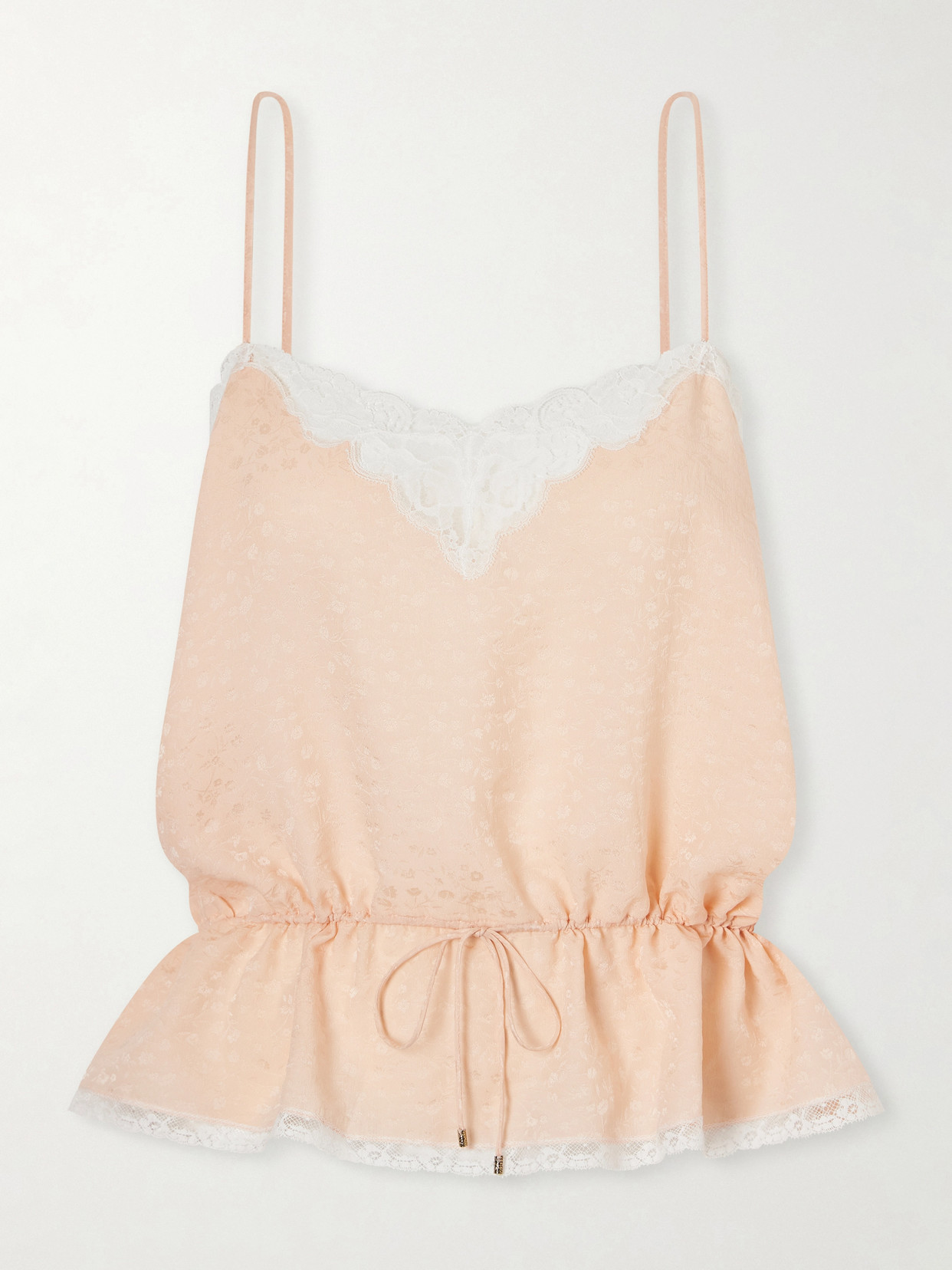 Chloé - Lace-trimmed Silk-jacquard Camisole - Pink