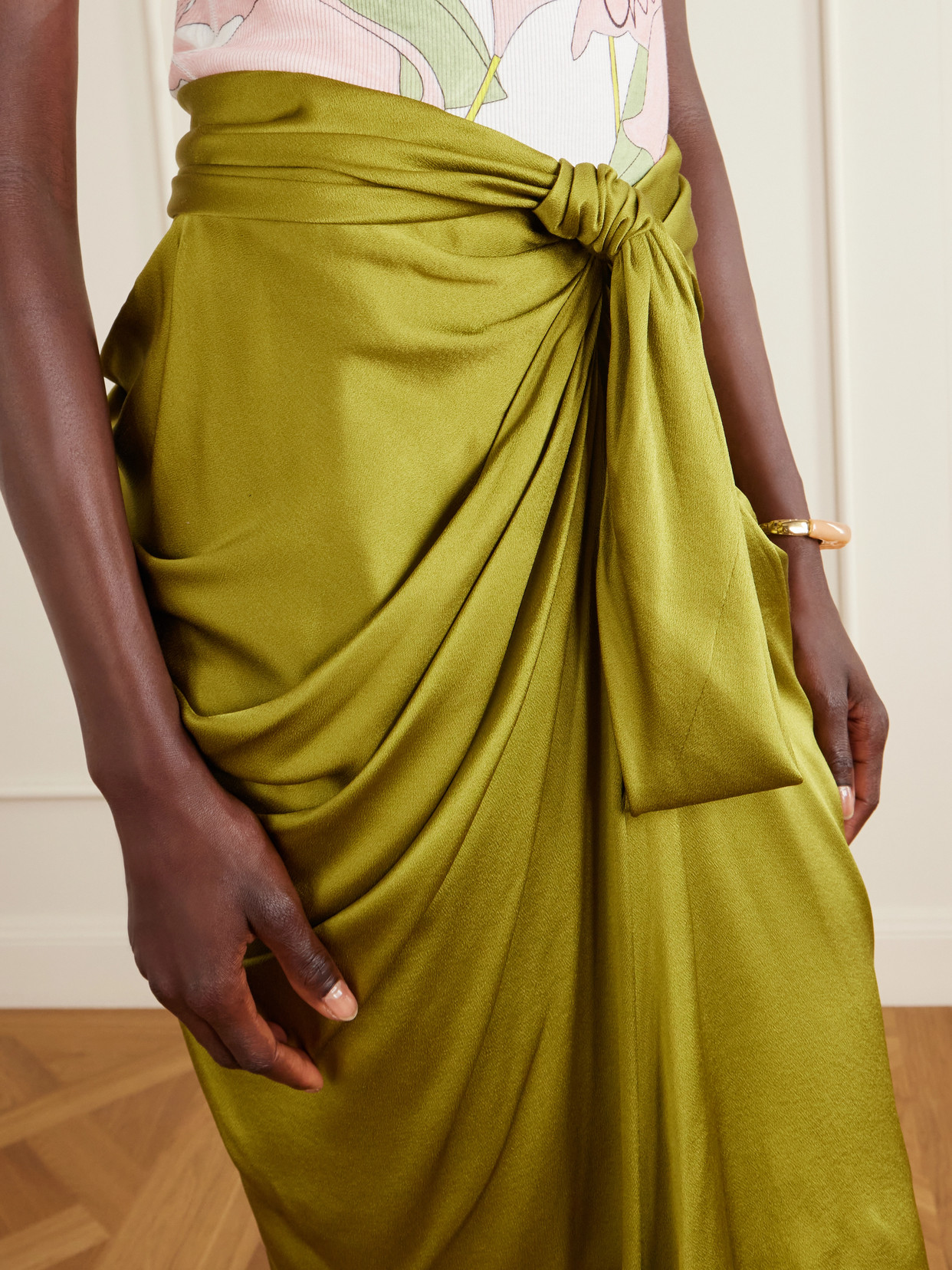 Chloé - Twist-Front Silk-Crepe De Chine Midi