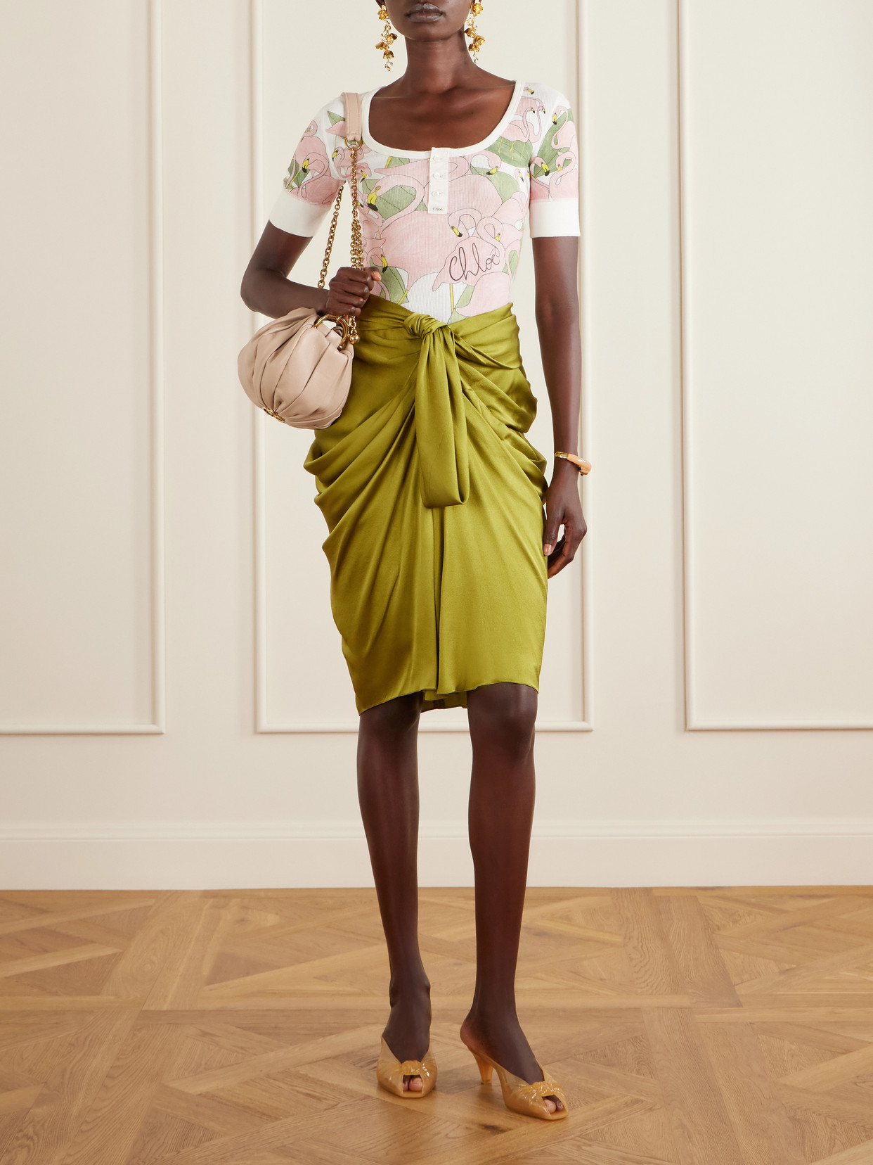 Chloé - Twist-Front Silk-Crepe De Chine Midi