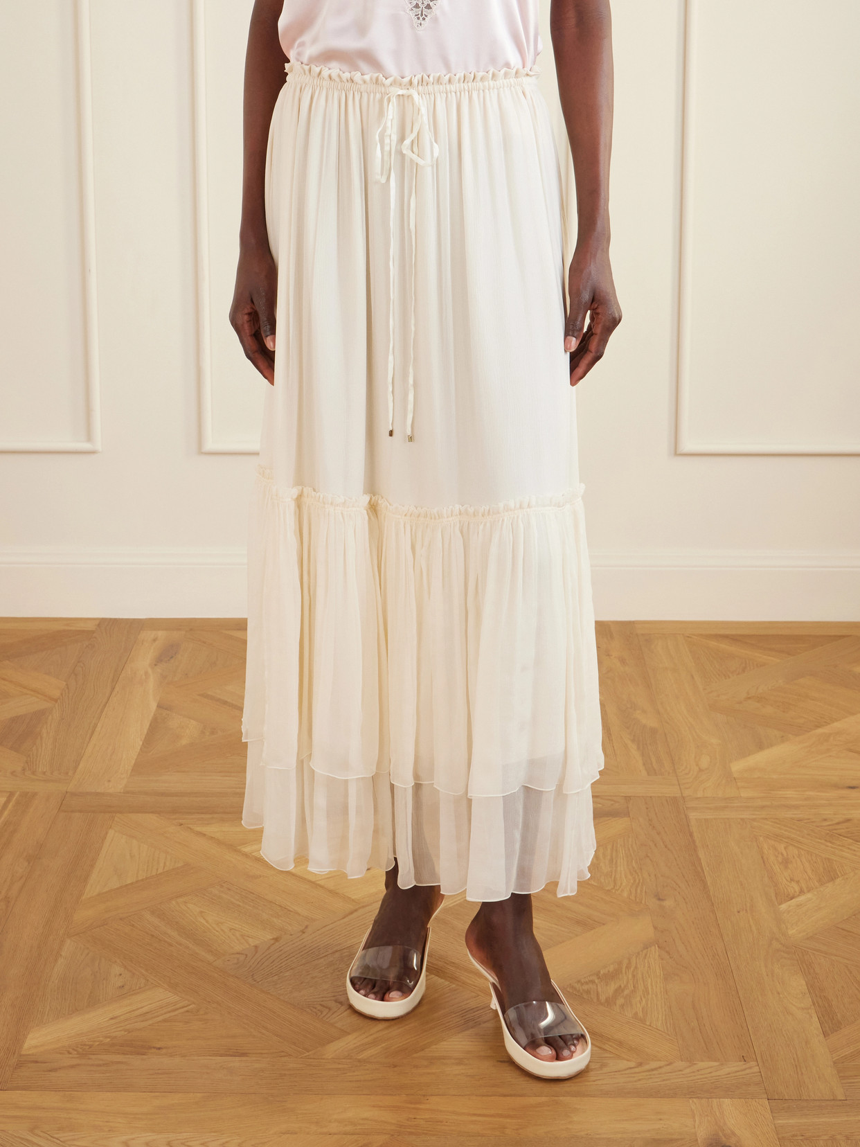 Chloé - Tiered Silk Crepe De Chine Maxi