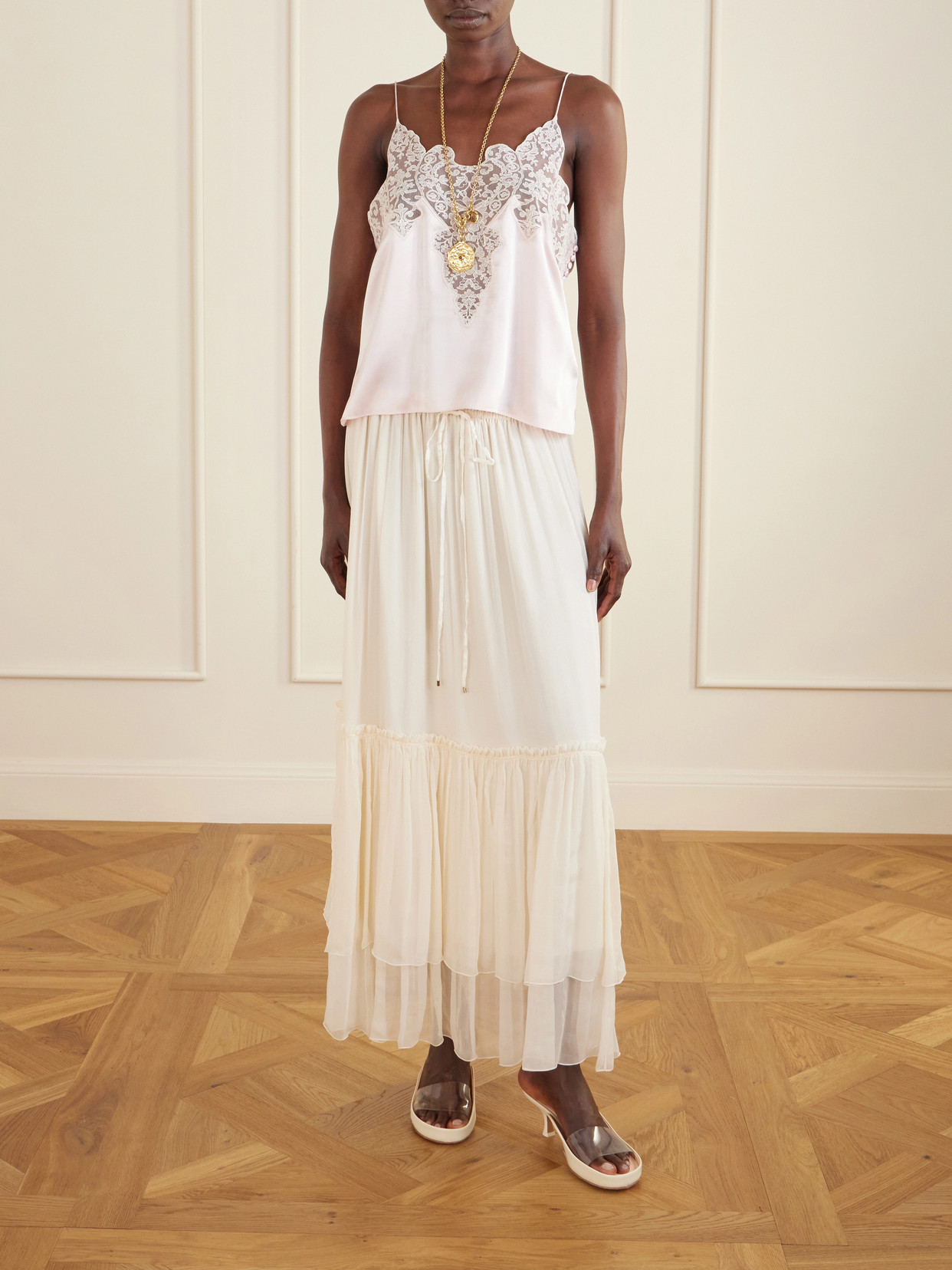 Chloé - Tiered Silk Crepe De Chine Maxi
