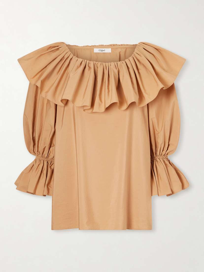 Chloé Ruffled Cotton-poplin Top
