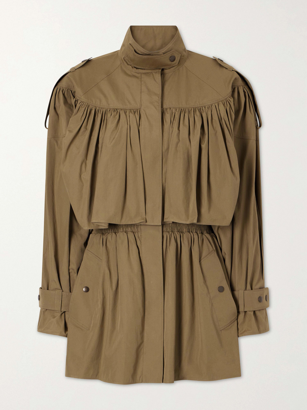 Chloé Organic Cotton-poplin Coat In Green