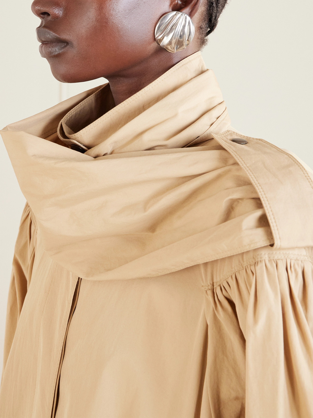Chloé - Ruched Organic Cotton-Poplin Trench Coat