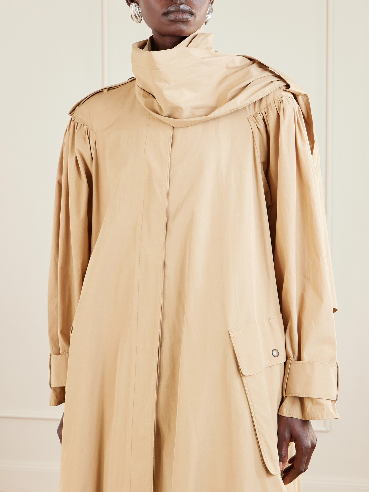 Chloé - Ruched Organic Cotton-Poplin Trench Coat
