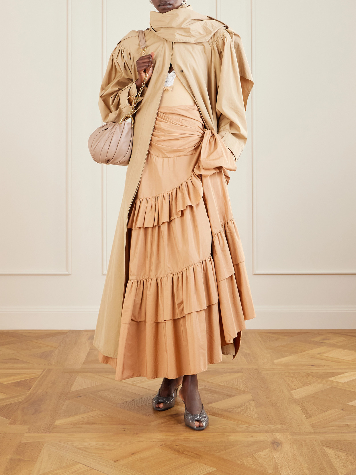 Chloé - Ruched Organic Cotton-Poplin Trench Coat