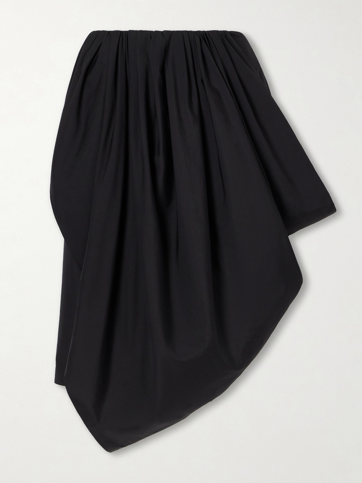 Chloé Asymmetric Draped Cotton-poplin Skirt In Black
