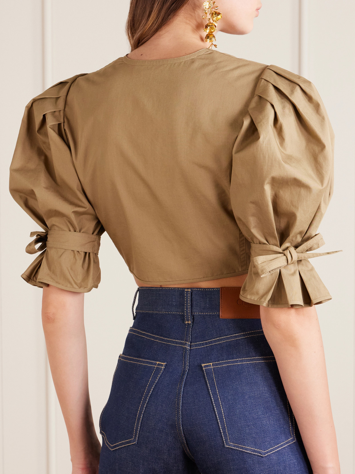 Chloé - Cropped Cotton-Poplin Top
