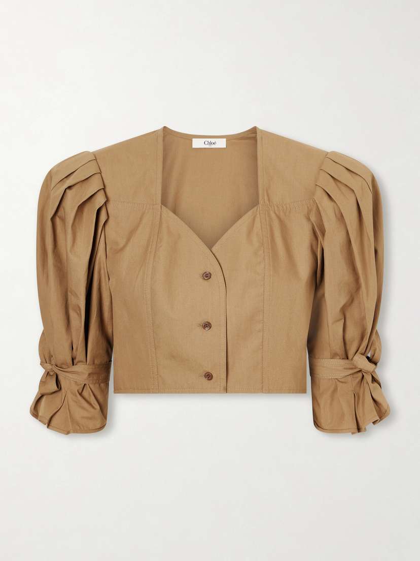 Chloé Cropped Cotton-poplin Top