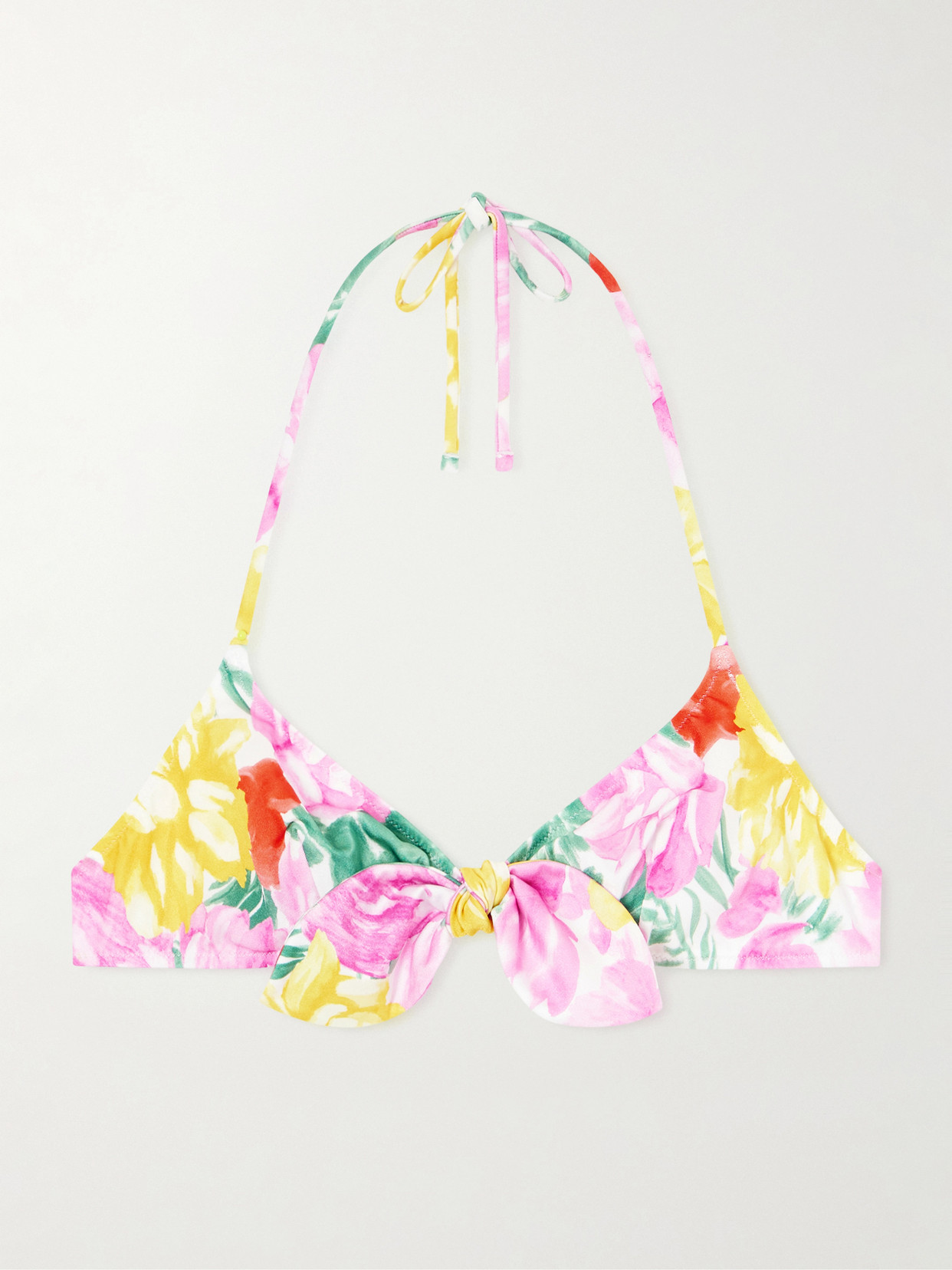 Chloé Floral-print Halterneck Bikini Top In Multi