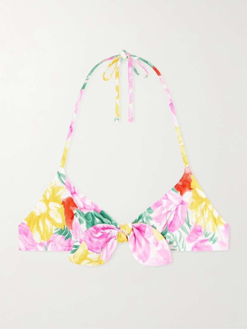 Chloé Floral-print Halterneck Bikini Top