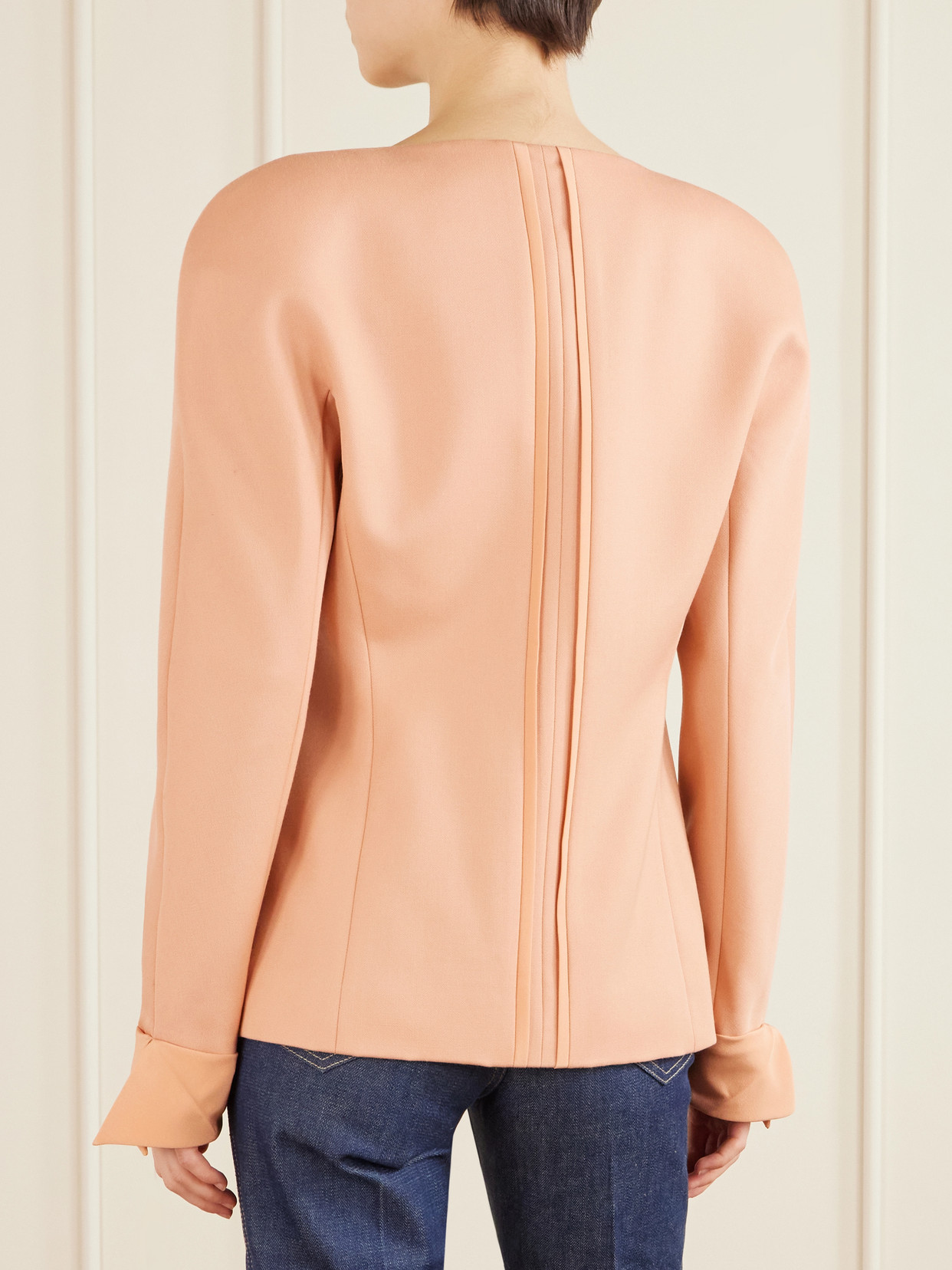 Chloé Wool-crepe Jacket In Orange