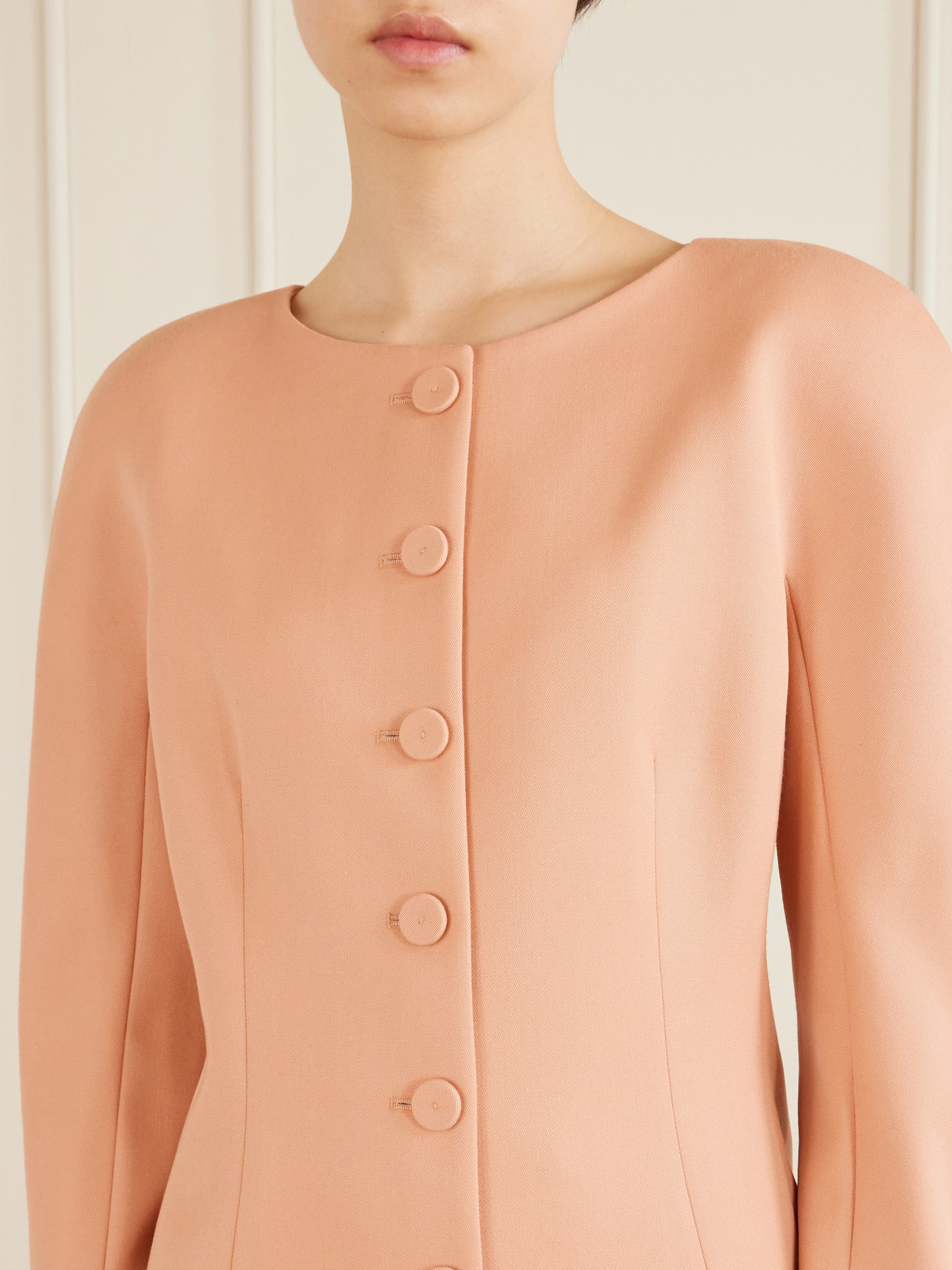 Chloé Wool-crepe Jacket In Orange