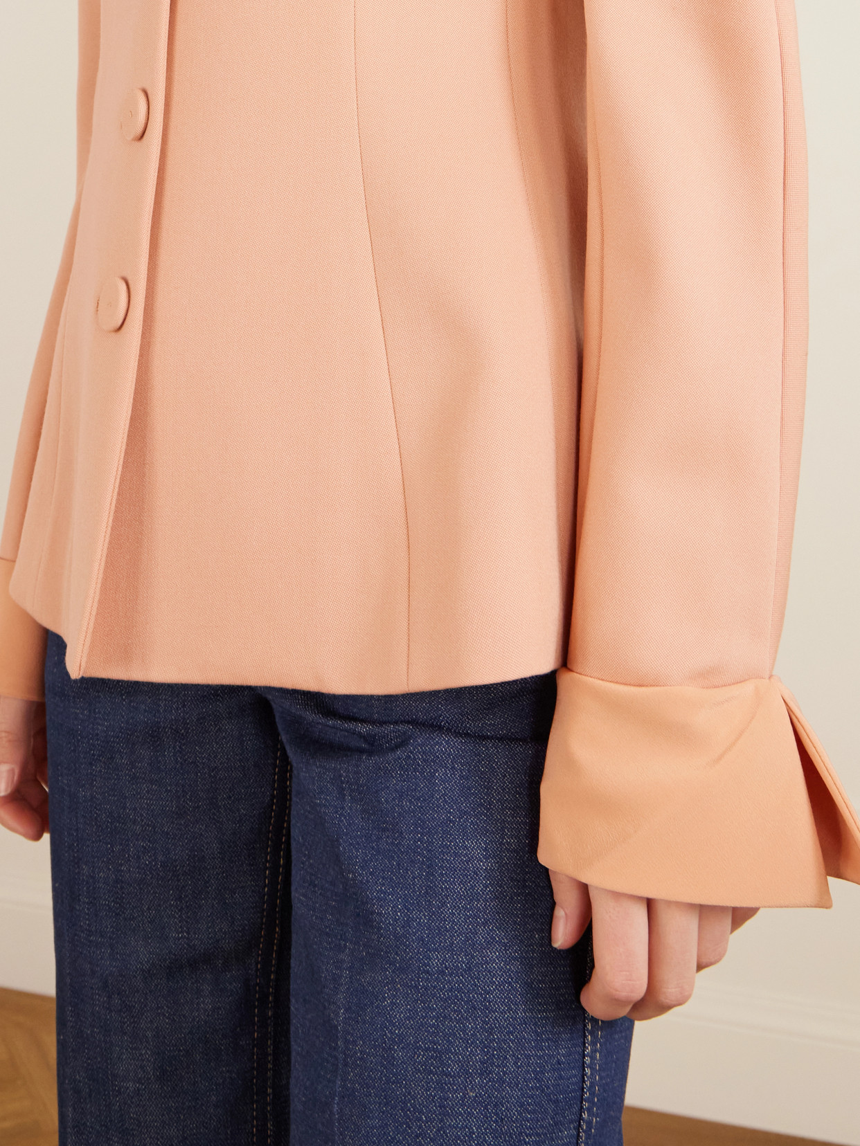 Chloé Wool-crepe Jacket In Orange