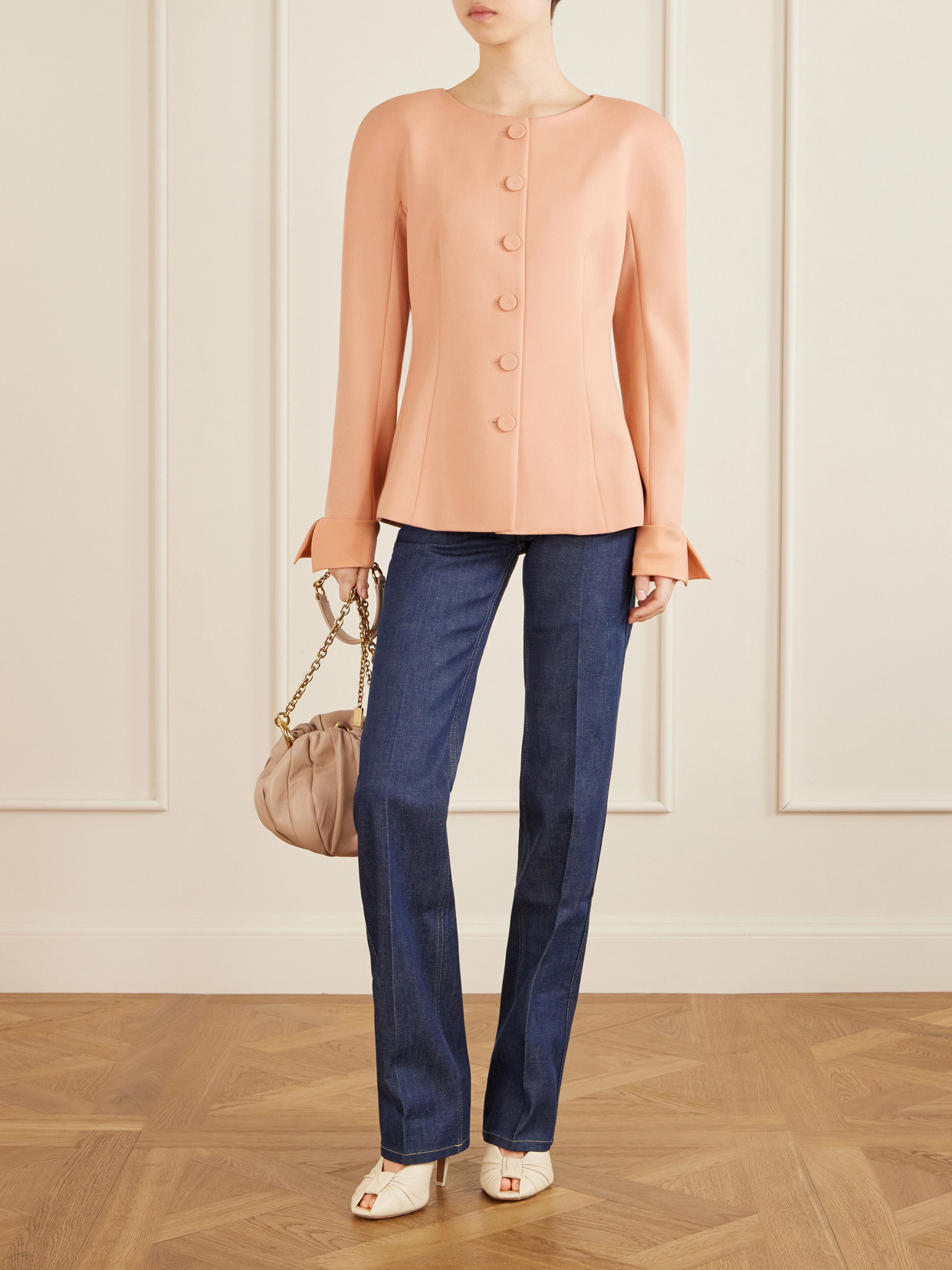 Chloé Wool-crepe Jacket In Orange