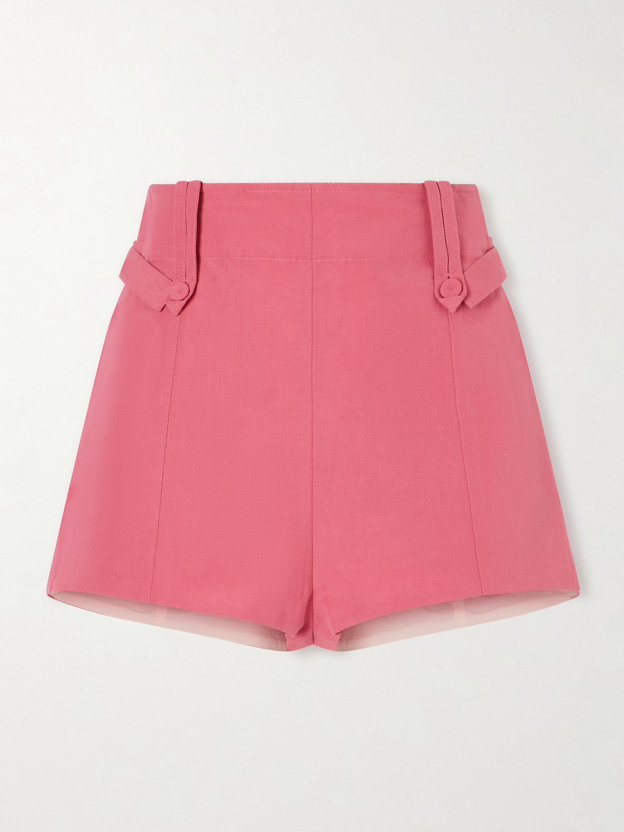 Chloé High-rise Mini Shorts In A Linen-cotton Mix In Pink