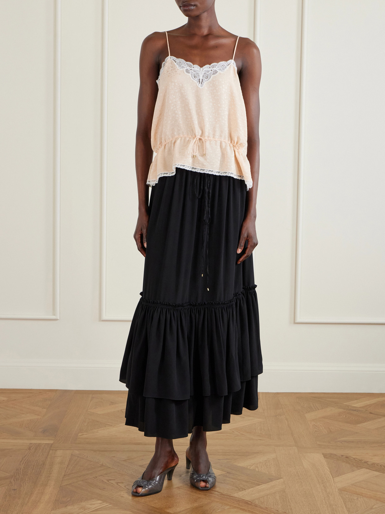 Chloé - Tiered Silk Crepe De Chine Maxi