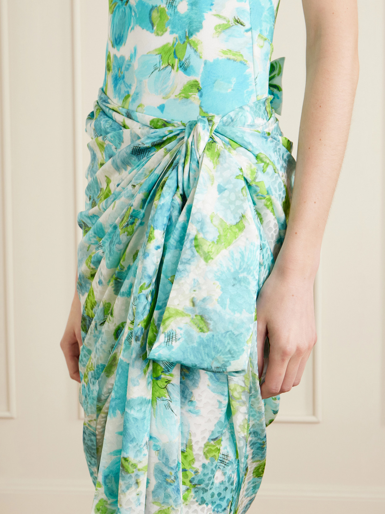 Chloé - Floral-Print Silk-Jacquard Draped Midi