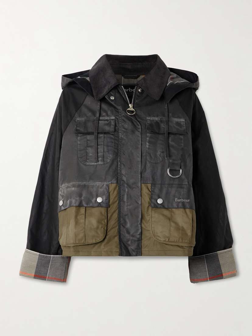 Barbour Liza Hooded Paneled Waxed-cotton Jacket
