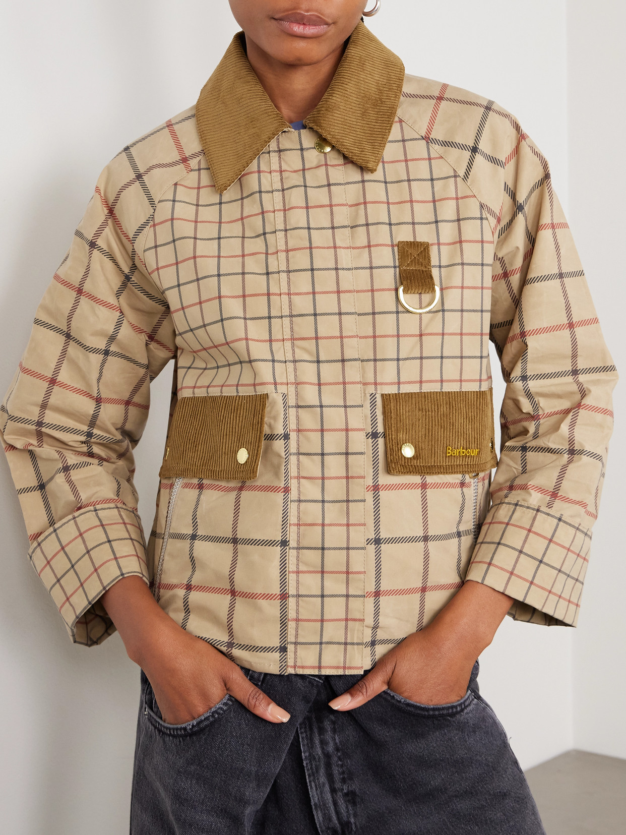 Mackworth Corduroy-Trimmed Checked Cotton Jacket