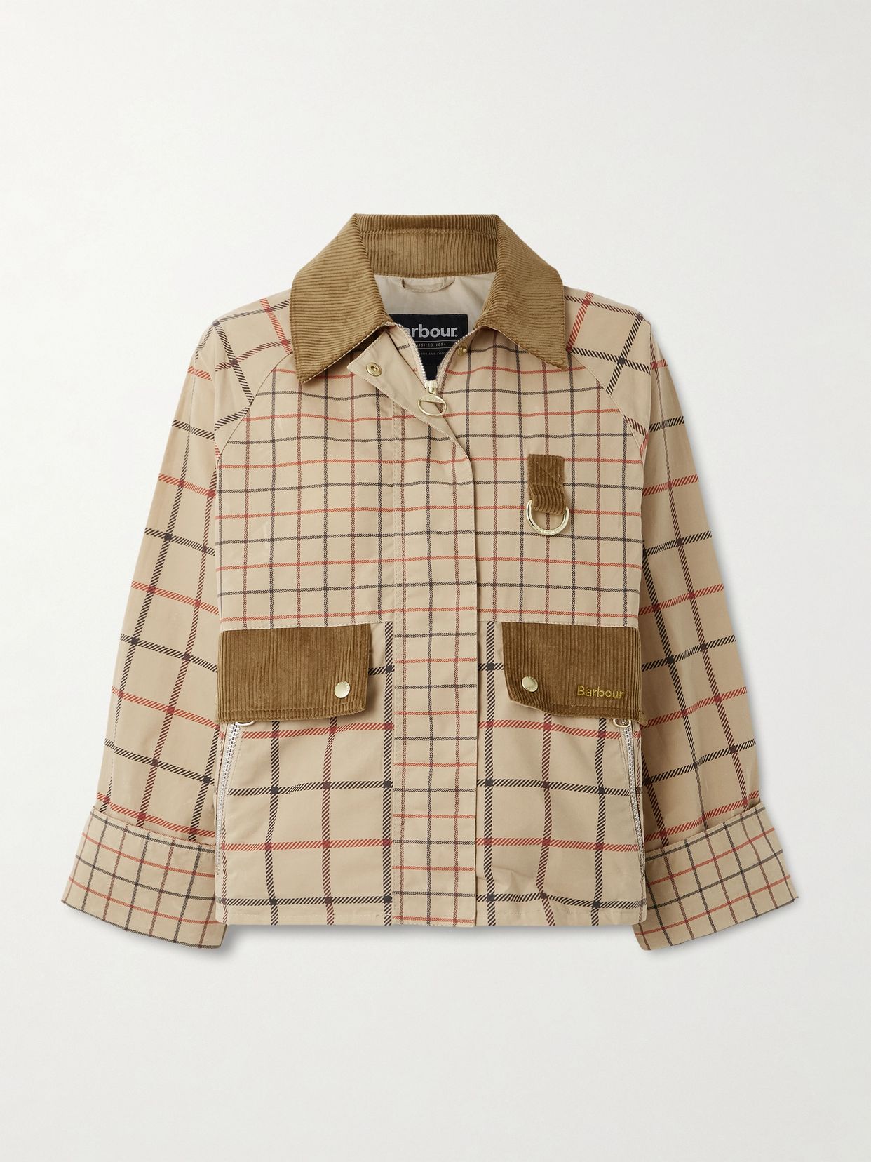 mackworth corduroy trimmed checked cotton jacket