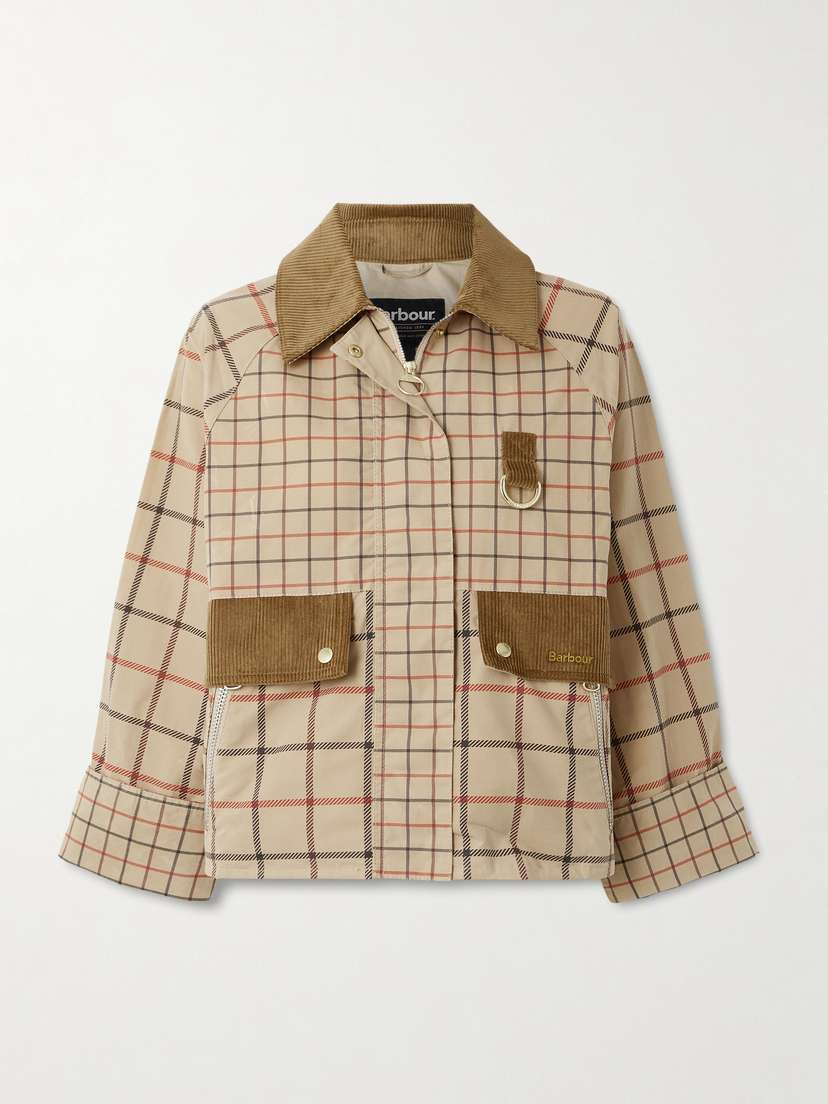 Barbour Mackworth Corduroy-trimmed Checked Cotton Jacket