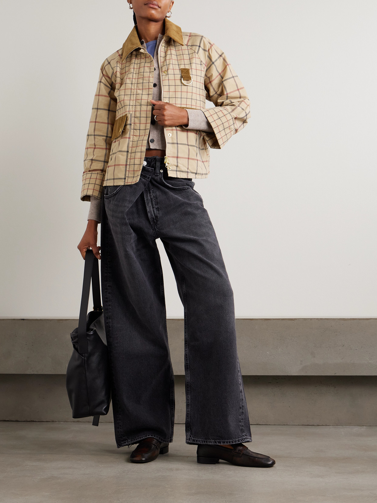 Mackworth Corduroy-Trimmed Checked Cotton Jacket