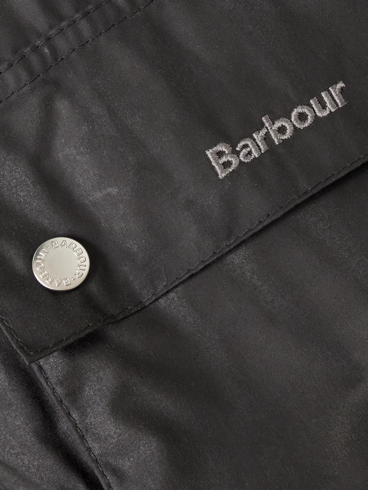 Marron Leather And Corduroy-Trimmed Waxed-Cotton Jacket